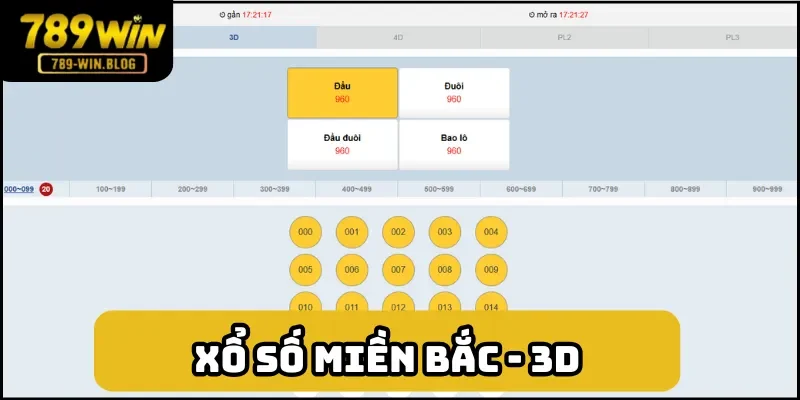 Xổ số miền Bắc kiểu chơi 3D